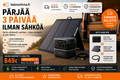 3 päivän vanlife sähkösetti – 572 Wh virta-asema + 200W aurinkopaneeli + autolataus