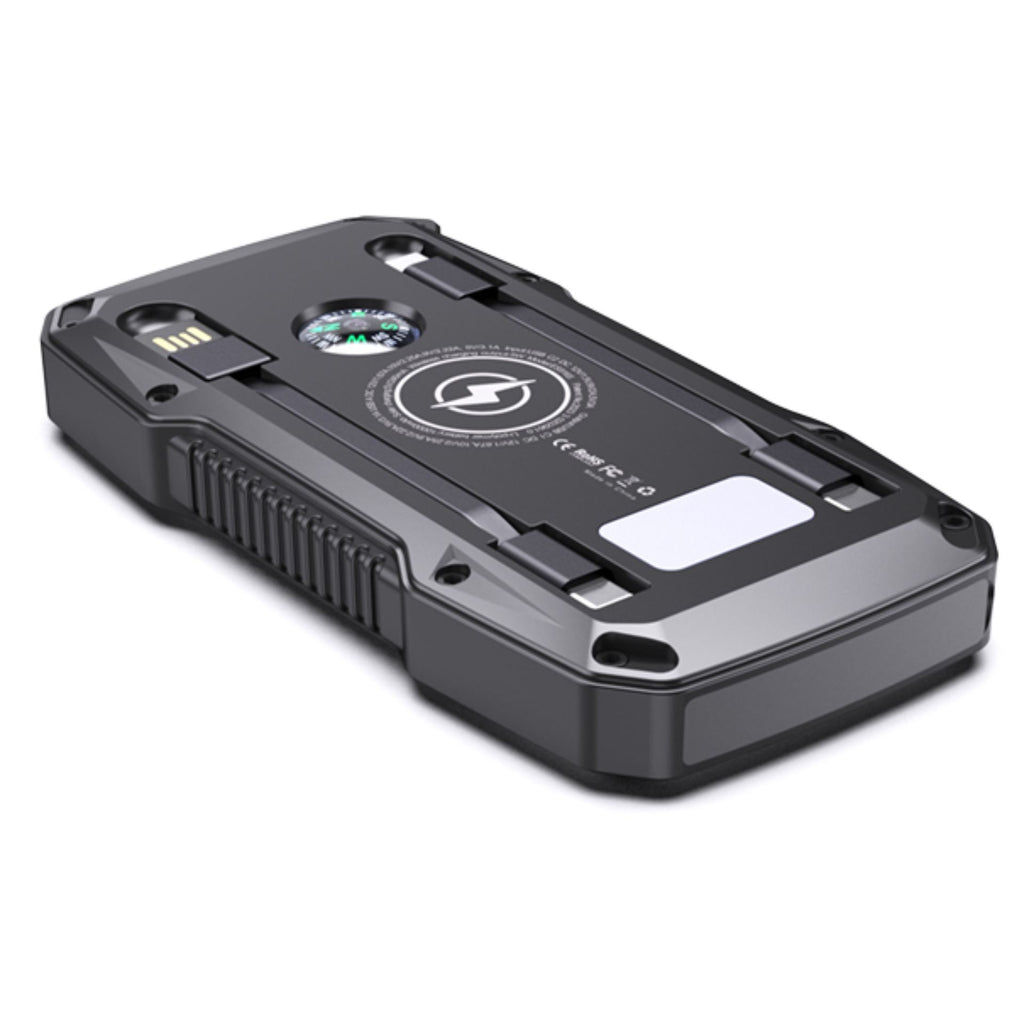 BasicNature Powerbank 10 PD Survival 10 000 mAh – Aurinkolataus, langaton lataus ja hälytin