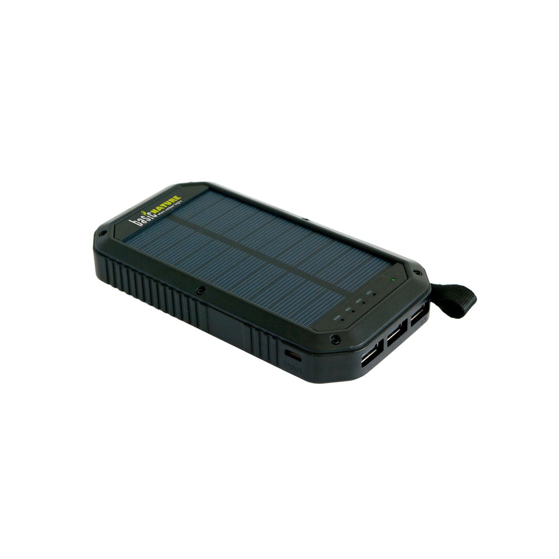 BasicNature Powerbank 8 8000 mAh – Kompakti varavirtalähde LED-valolla ja aurinkolatauksella