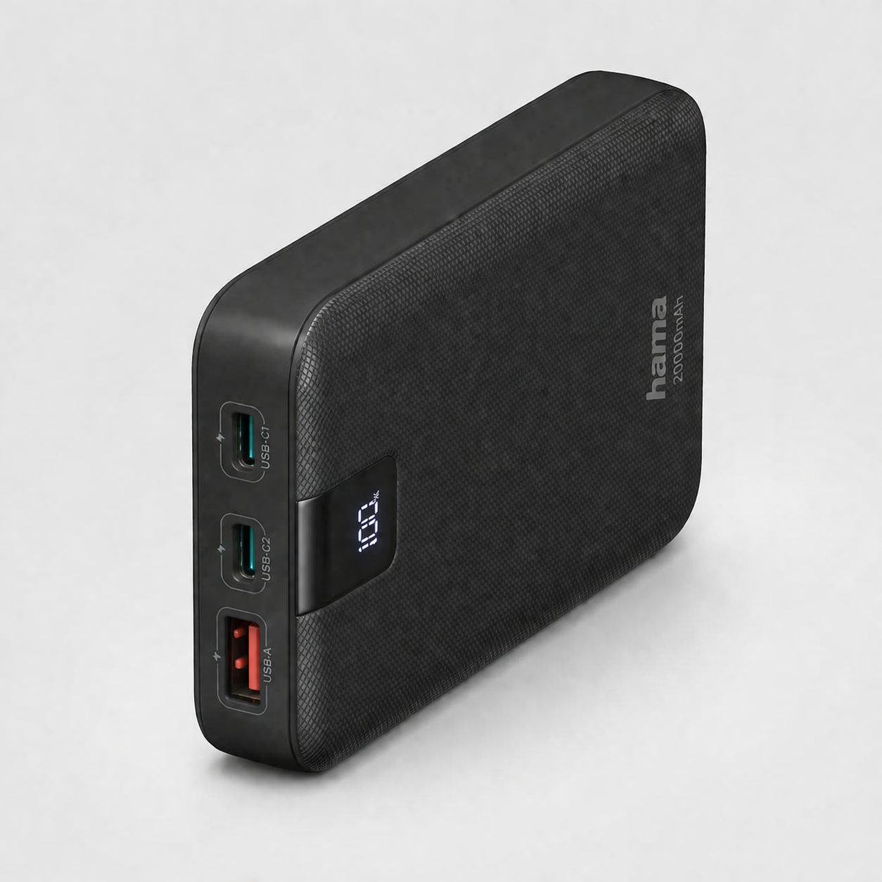 HAMA Powerbank PD 20000 mAh – 2x USB-C + USB-A (musta)