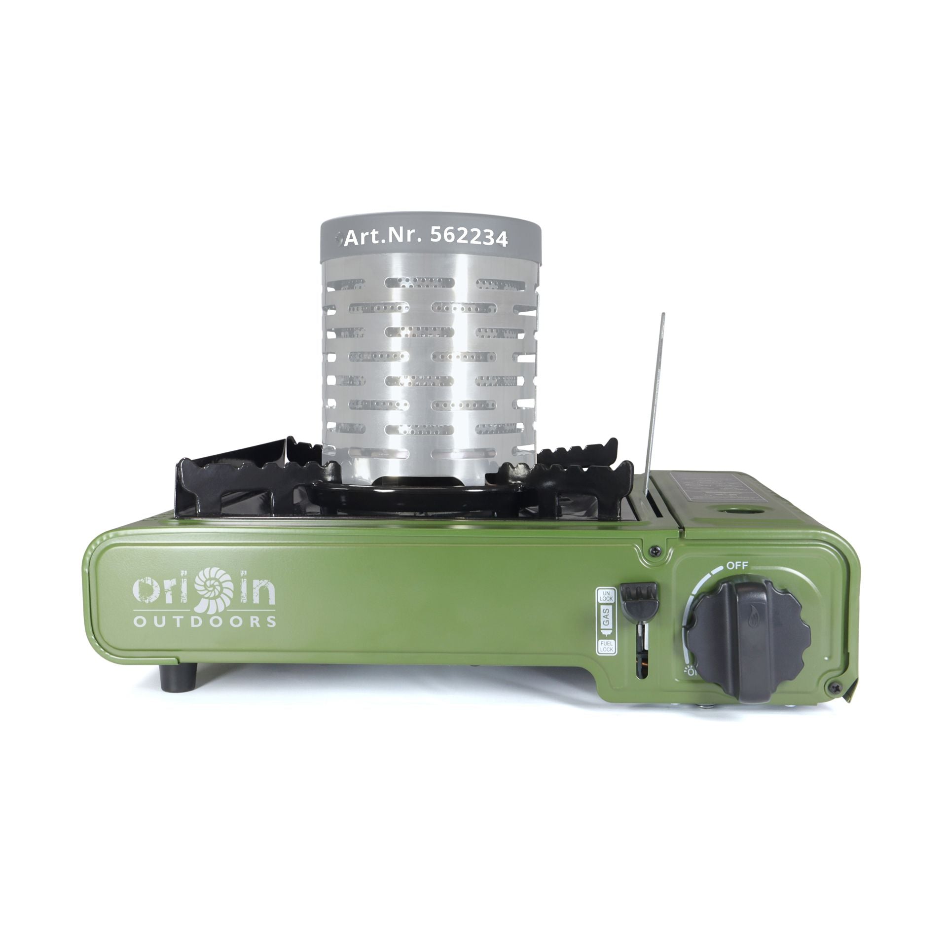 Origin Outdoors CookHeat kaasukeitin 1800W – kompakti retkikeitin piezo-sytytyksellä