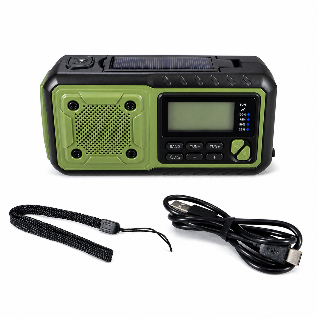 Origin Outdoors Crank Radio "Multi" – Hätäradio, varavirtalähde ja taskulamppu