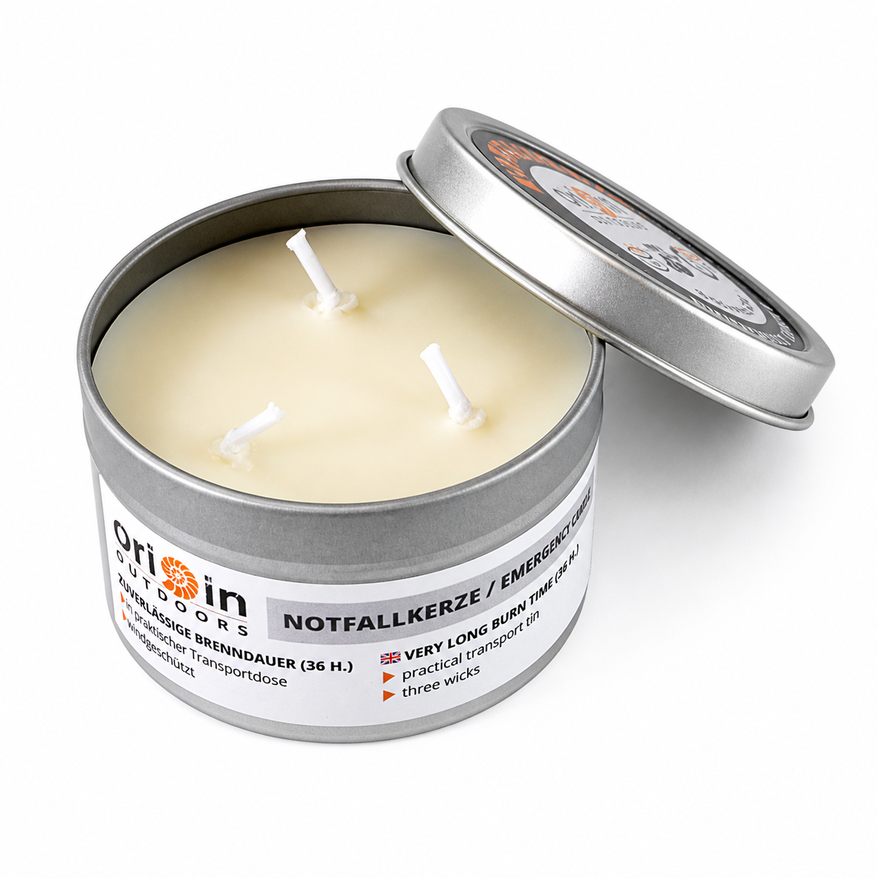Origin Outdoors Emergency Candle – Hätäkynttilä 36h, 3 sydäntä