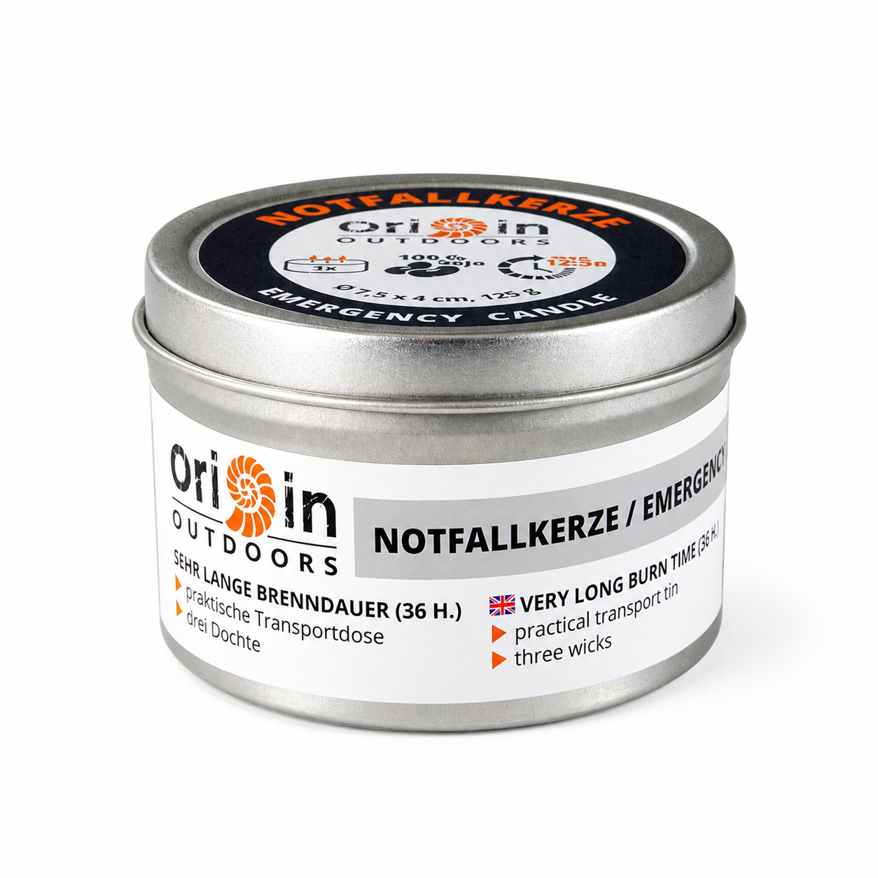Origin Outdoors Emergency Candle – Hätäkynttilä 36h, 3 sydäntä