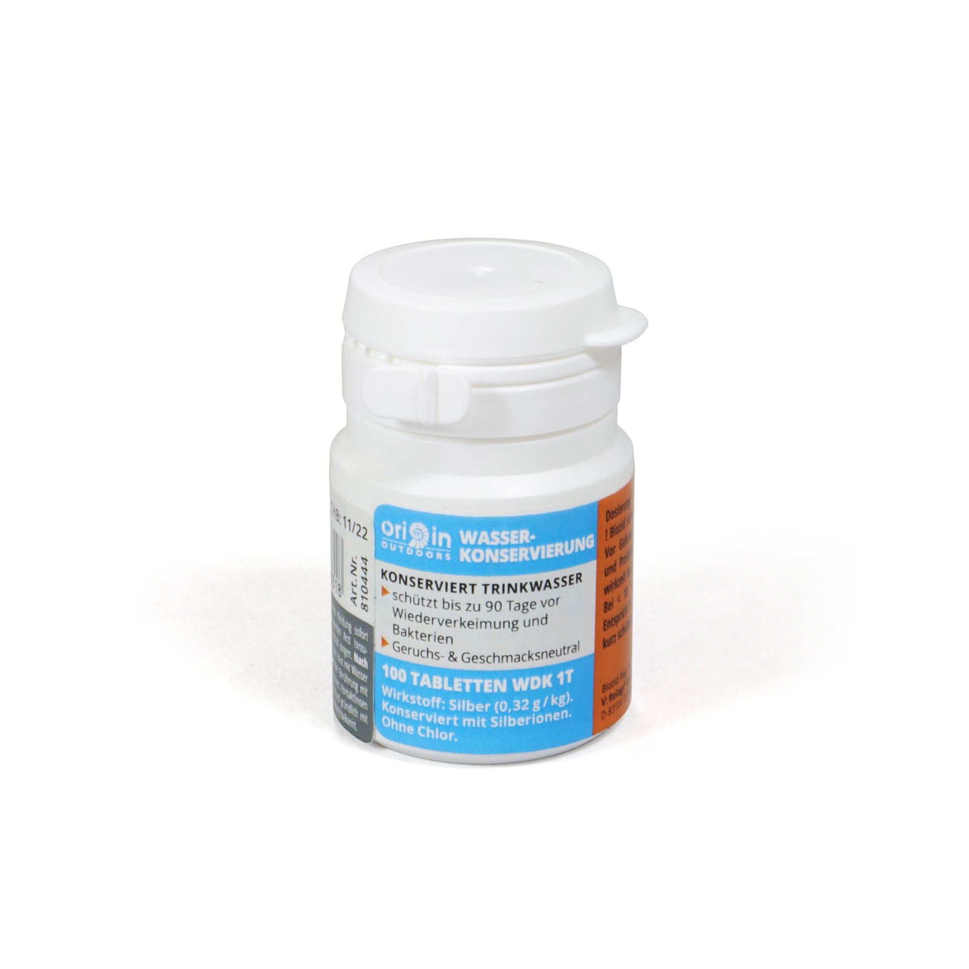 Origin Outdoors vedenpuhdistustabletit 100 kpl – 1 tabletti / 1 L, hopea