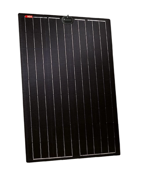 NDS LightSolar LSE 105W lisäaurinkopaneeli – kytkentärasia päällä, ETFE, 12V