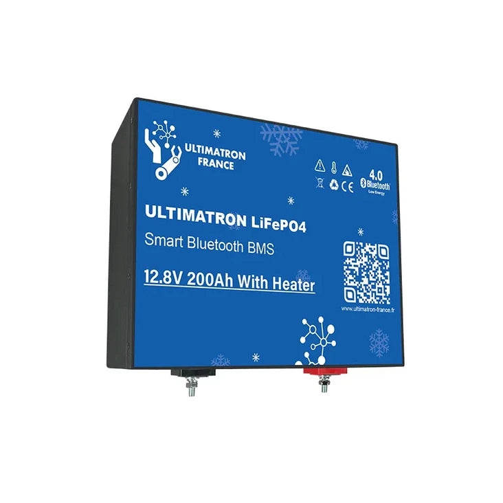 Ultimatron LiFePO4 litiumakku – 12V, 200Ah, 2560Wh, Bluetooth, lämmitys −35°C